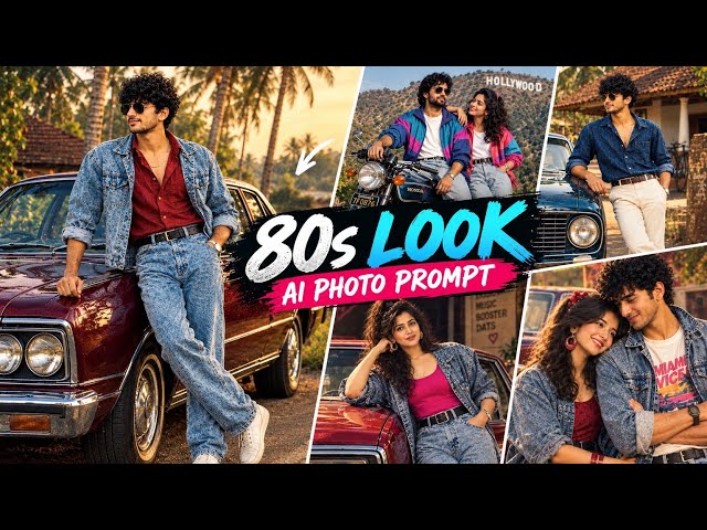 Trending 80s Look Photo Prompt | 80s Look AI Photo Editing Prompt | 80s Trend Prompt ChatGPT