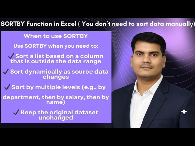 SORTBY Function in Excel