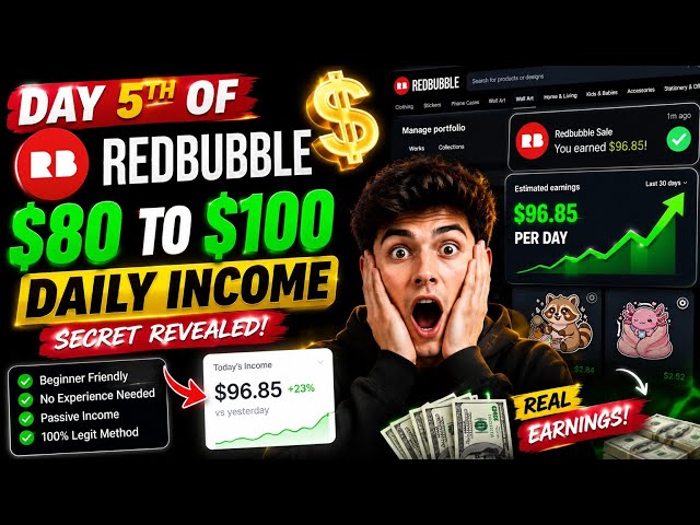 Day 5 of Selling on Redbubble 💲 Real Income Update | Beginner Journey