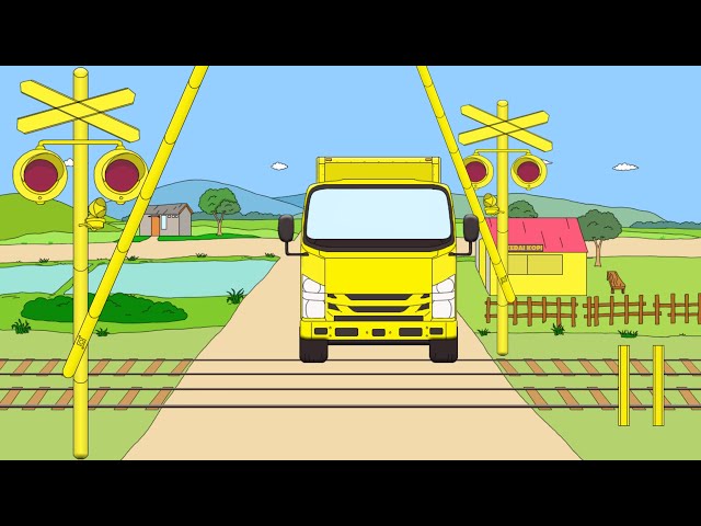 FULL YELLOW TRAIN CROSSING GATE