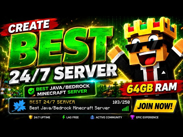 How To Make 24/7 Minecraft Server Java + PE | Best 24/7 Minecraft Hosting🟢