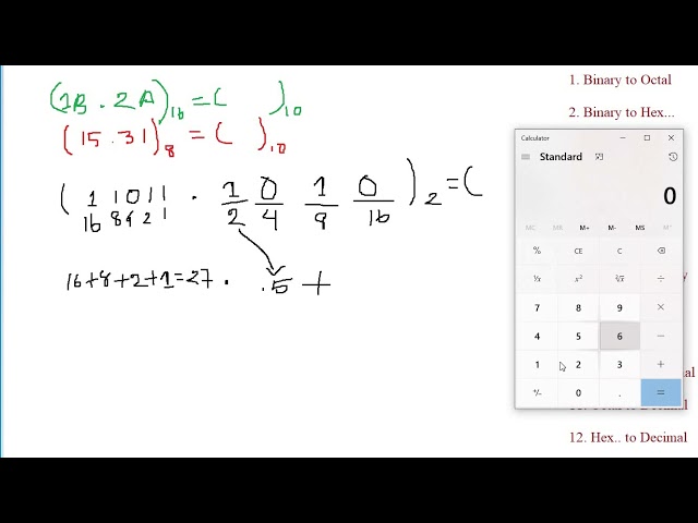 Binary,Hex,Octal to Decimal
