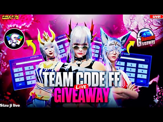 FREE FIRE LIVE CUSTOM ROOM GIVEAWAY | FF LIVE TEAM CODE GIVEAWAY | FF LIVE GIVEAWAY DJ ALOK |FF LIVE