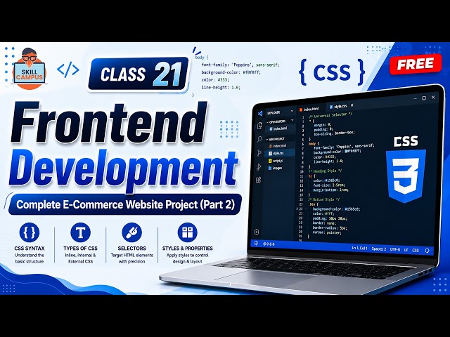 Frontend Development | Complete E-Commerce Website Project (Part 2) | Class 21