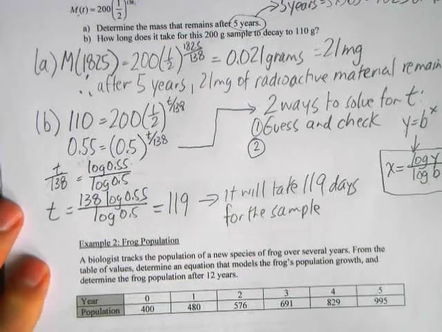 MCR3U - Applications of Exponential Functions