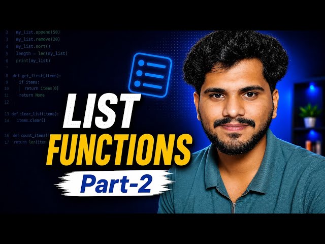 List Functions| Part 2 | L37 | Python Tutorial | In Telugu | DecodewithSK