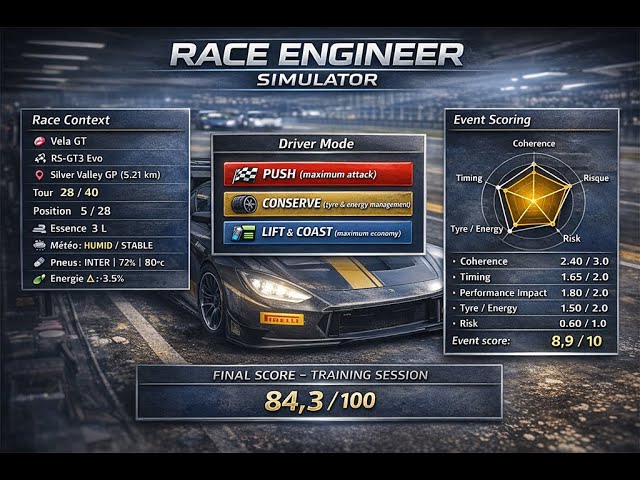 Race Engineer Simulator | Prise de décision stratégique sous pression (Démo)