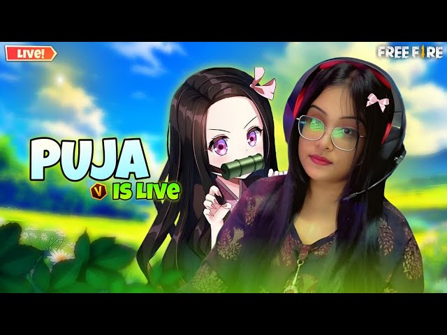 FREE FIRE GIRLS VS BOYS CUSTOM LIVE REACTION | REDEEMCODE GIVEAWAY #freefirelive #pujalive #facecam