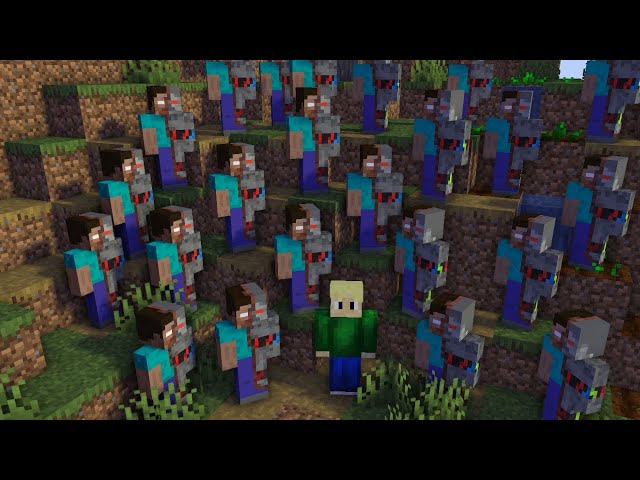 Minecraft Speedrunner VS 50 AI Hunters