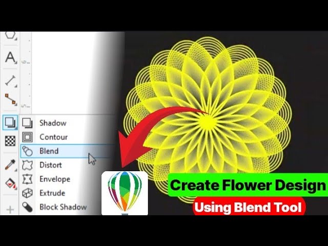 CorelDRAW Flower Design Tutorial |  CorelDRAW Blend Tool | #coreldraw