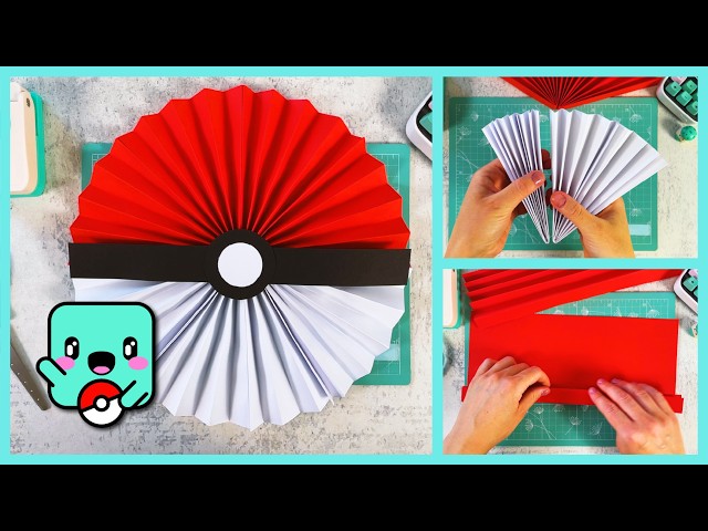 DIY Poké Ball Paper Rosette 🎉 Easy Pokémon Party Decoration