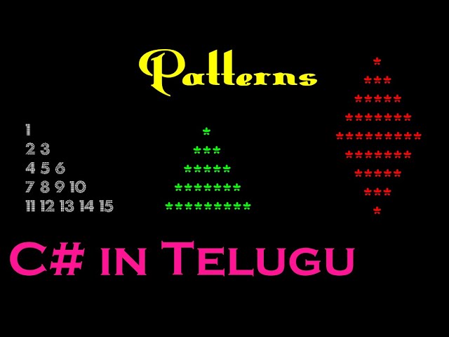 Pattern Programs using c# in telugu by Kotha Abhishek