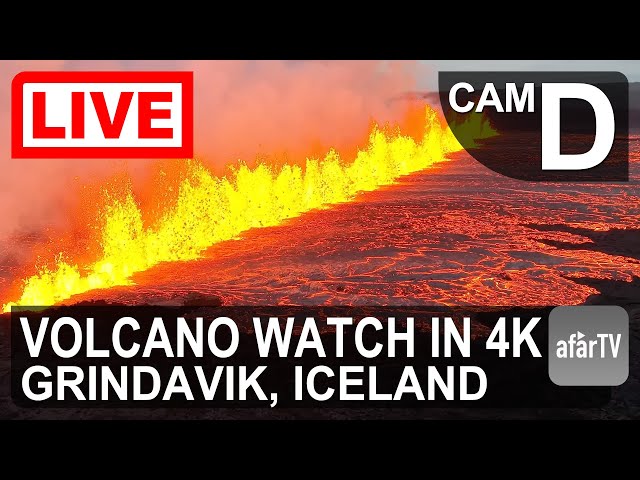🔴 Live Now: 24/7 Iceland Volcano Watch in 4K Ultra HD (Cam D)