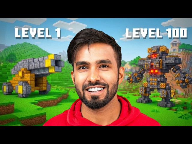 LEVEL 1 VS LEVEL 100 MINECRAFT CANNON