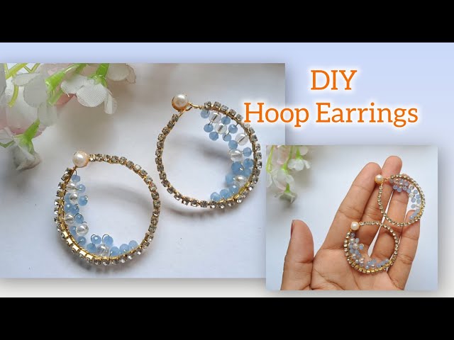  How to Make Crystal Hoop Earrings |#trending #jewellery #viralvideo ##craft #handmade #viral 
