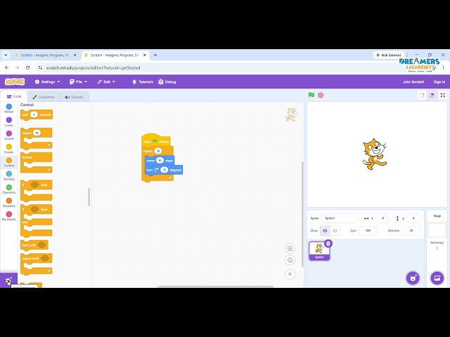 From Code to Art 🎨 | Amazing Scratch Spiral Art Project | Dreamers Academy