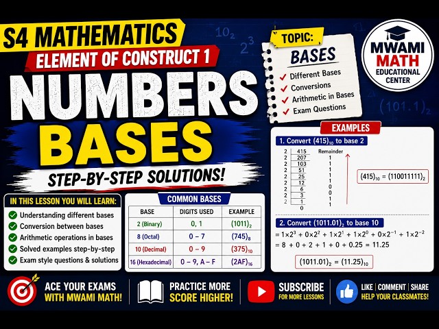 S4 Mathematics | Numbers – Bases | Element of Construct 1 | Step-by-Step Solutions