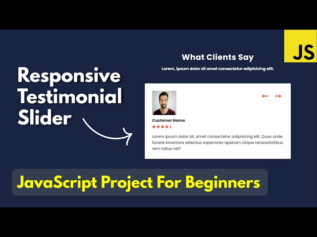 JavaScript Projects For Beginners | Responsive Testimonials Slider With HTML CSS JavaScript