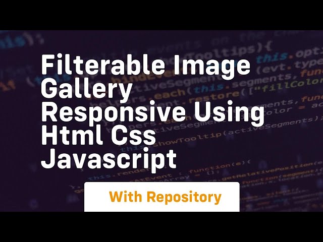 Filterable image gallery responsive using html css javascript