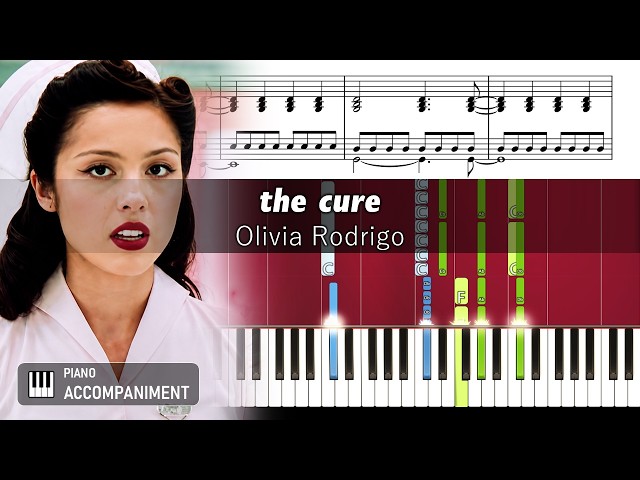 Olivia Rodrigo - the cure - Accompaniment Piano Tutorial with Sheet Music