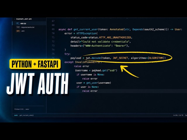 FastAPI JWT Authentication Tutorial – Secure Login API in 10 Minutes