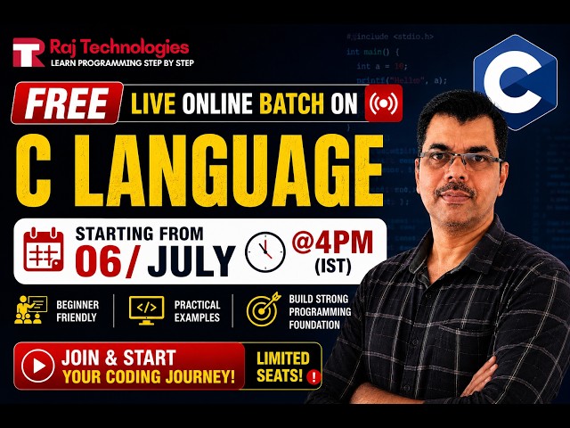 Learn C Programming FREE | Live Batch Starts 6th July!