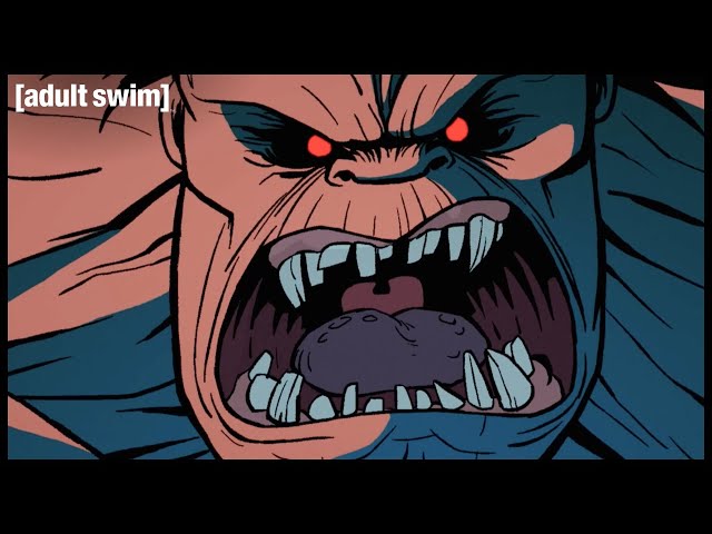 Spear Battles a Mutant Gorilla | Genndy Tartakovsky's Primal | adult swim