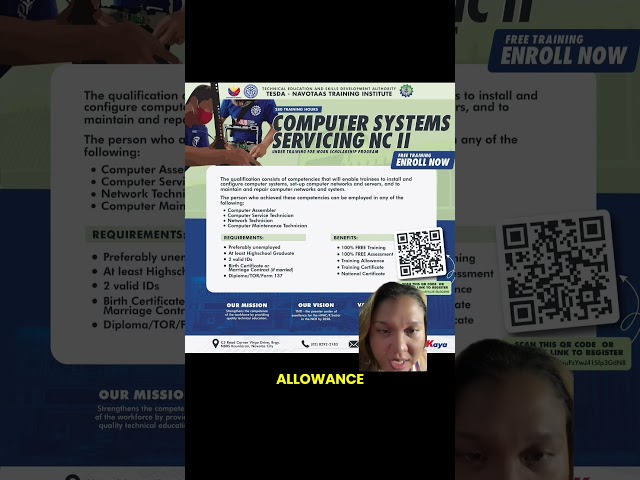 FREE TESDA Computer System Servicing NC II | May allowance, assessment at certificate #TESDA