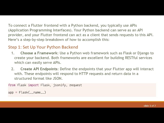 Linking Your Web Application: Connecting a Python Backend with a Flutter Frontend