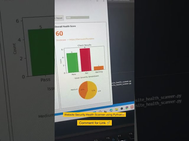 Website Security Health Scanner 🤯 #pythonprogramming #cybersecurity #coding #programming #microsoft
