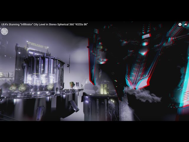 UE4's Stunning "Infiltrator" City Level in Stereo Spherical 360 "4320s 8K"
