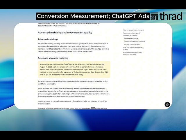 Conversion Measurement; ChatGPT Ads