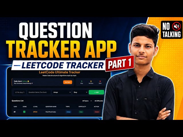 Build a LeetCode Question Tracker Website | HTML CSS JavaScript | No Talking | Part 1