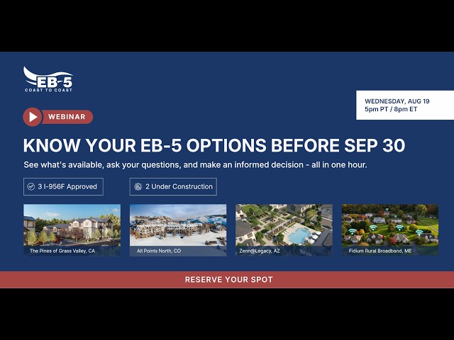 Compare 4 Active EB-5 Projects: Live Investor Webinar