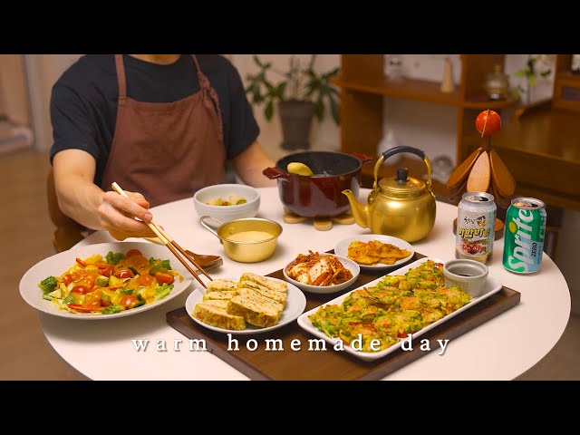 Cena coreana para uno con Makgeolli 🍶 9 platos | Cocina conmigo