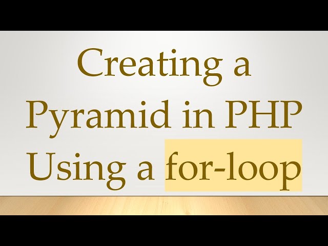 Creating a Pyramid in PHP Using a for-loop