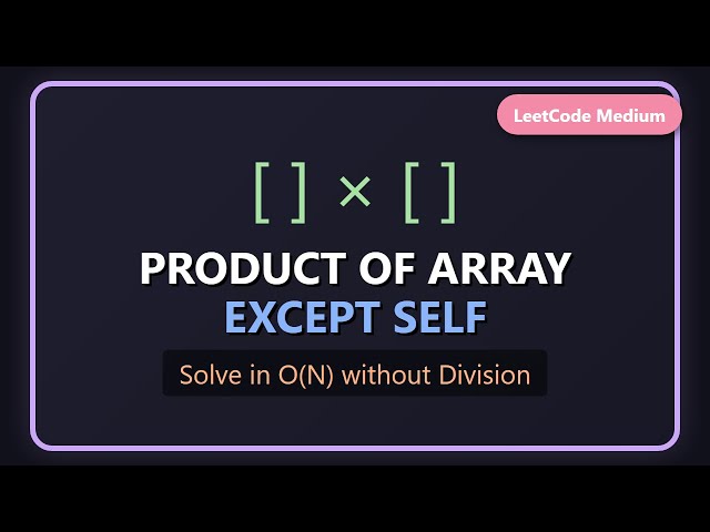 Product of Array Except Self - LeetCode Solution (No Division)