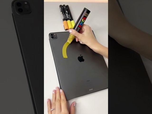 I Customized Boyfriend’s IPad Using only HUGE GOLD Marker 🫣 *looks terible*😢
