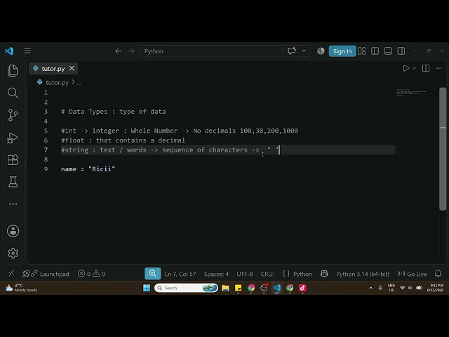 Python — String Data type