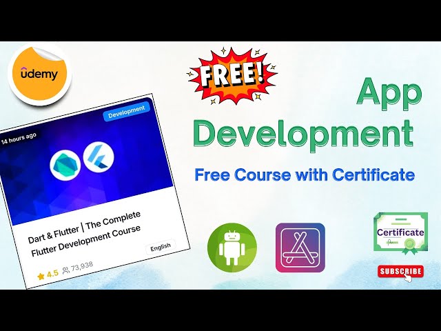  🚀 Flutter App Development Course FREE 🎁 with Certificate | Udemy | Build Android & iOS Apps