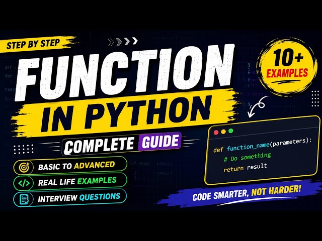 Python Functions in One Shot 🔥 | Complete Tutorial for Beginners to Advanced | Hindi