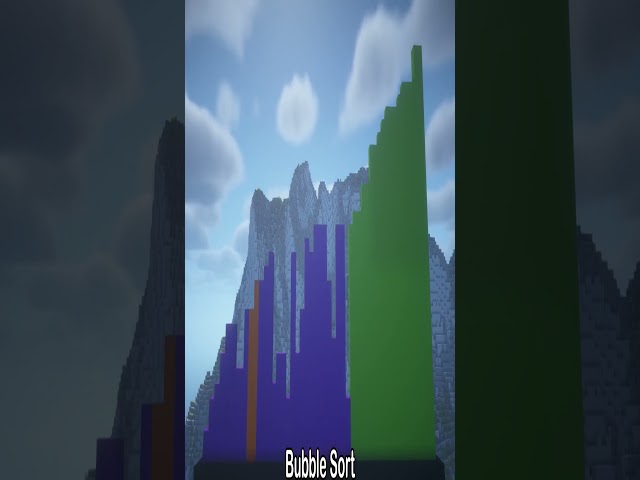 Bubble Sorting Alogirthm Visualized in Minecraft