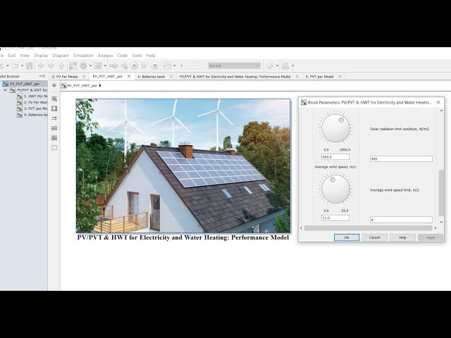 Photovoltaic/PVT & HWT | Electricity | Water Heating | Signal Builder | Excel Data Entry | Simulink