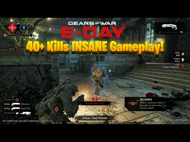 Gears of War E-Day - INSANE 40+ KILL GAME! (Multiplayer Gameplay)