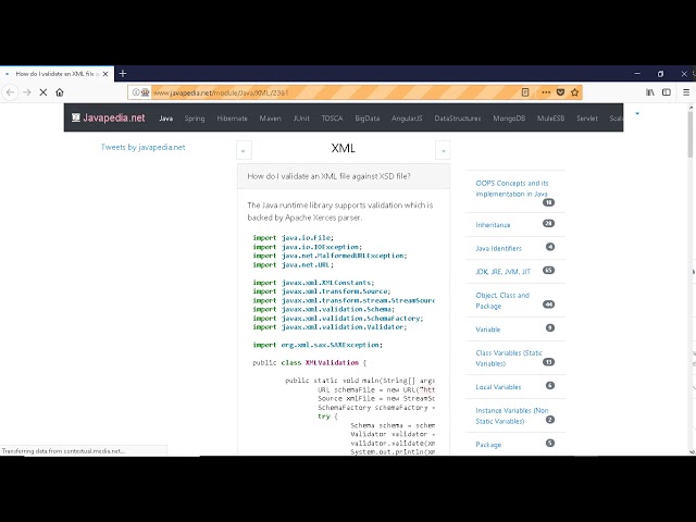 How do I validate an XML file against XSD file? | javapedia.net