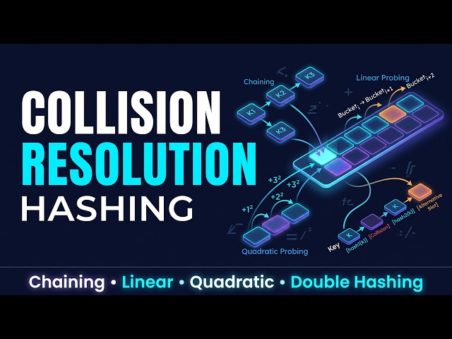 Collision Resolution in Hashing | Chaining, Linear Probing & Double Hashing | DSA