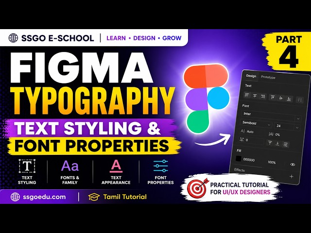 Figma Typography: Text Styling & Font Properties | Tamil Tutorial | Part 4