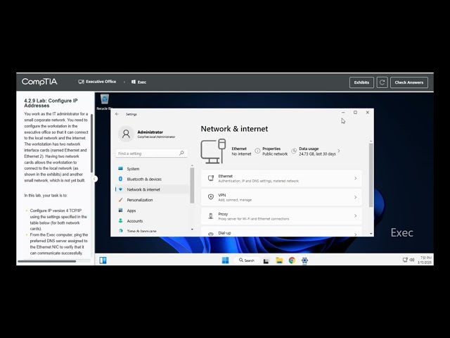 Testout | Network + | 4.2.9 Lab: Configure IP Addresses