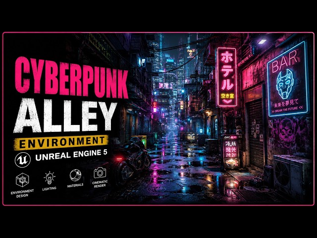 Cyberpunk Alley Environment | Unreal Engine 5 | 3D Environment Art & Cinematic Render