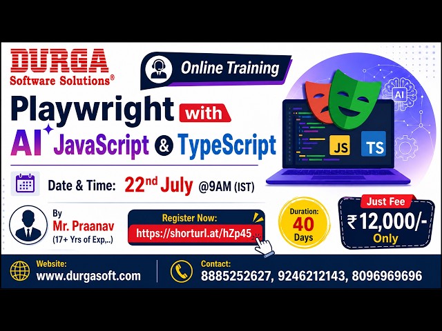 Playwright with AI JavaScript & TypeScript Online Training @ DURGASOFT